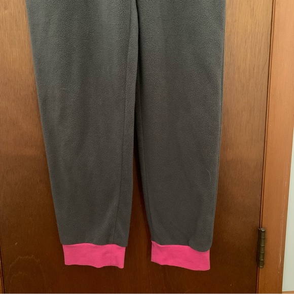 Women’s L SLEEPYHEADS Gray & Hot Pink Zip Front Fleece 1-PC Pajamas w/ Pockets - Picture 4 of 12